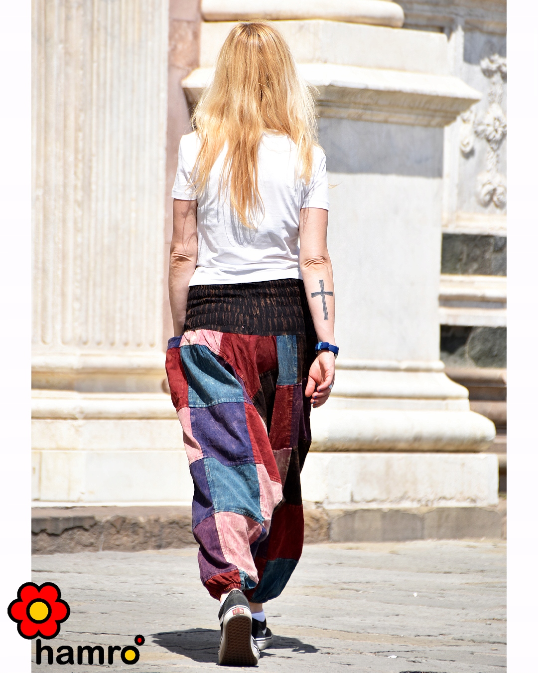 Szarawary NEPAL Alladynki SZEROKA GUMA patchwork Fason alladynki