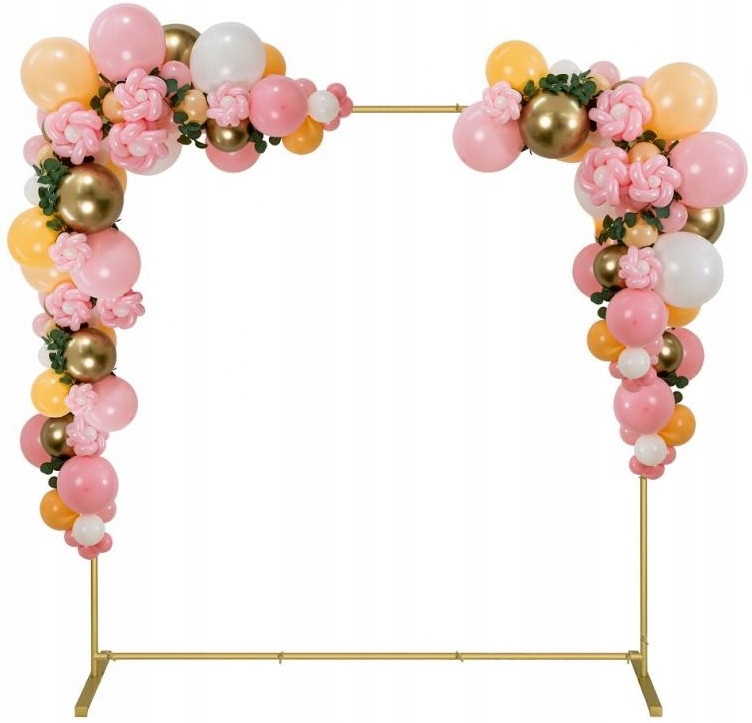 Stojak Stelaż Brama Metalowy Złoty na Balony Tło Zdjęć Sesji Ślub 2,1x2,1m