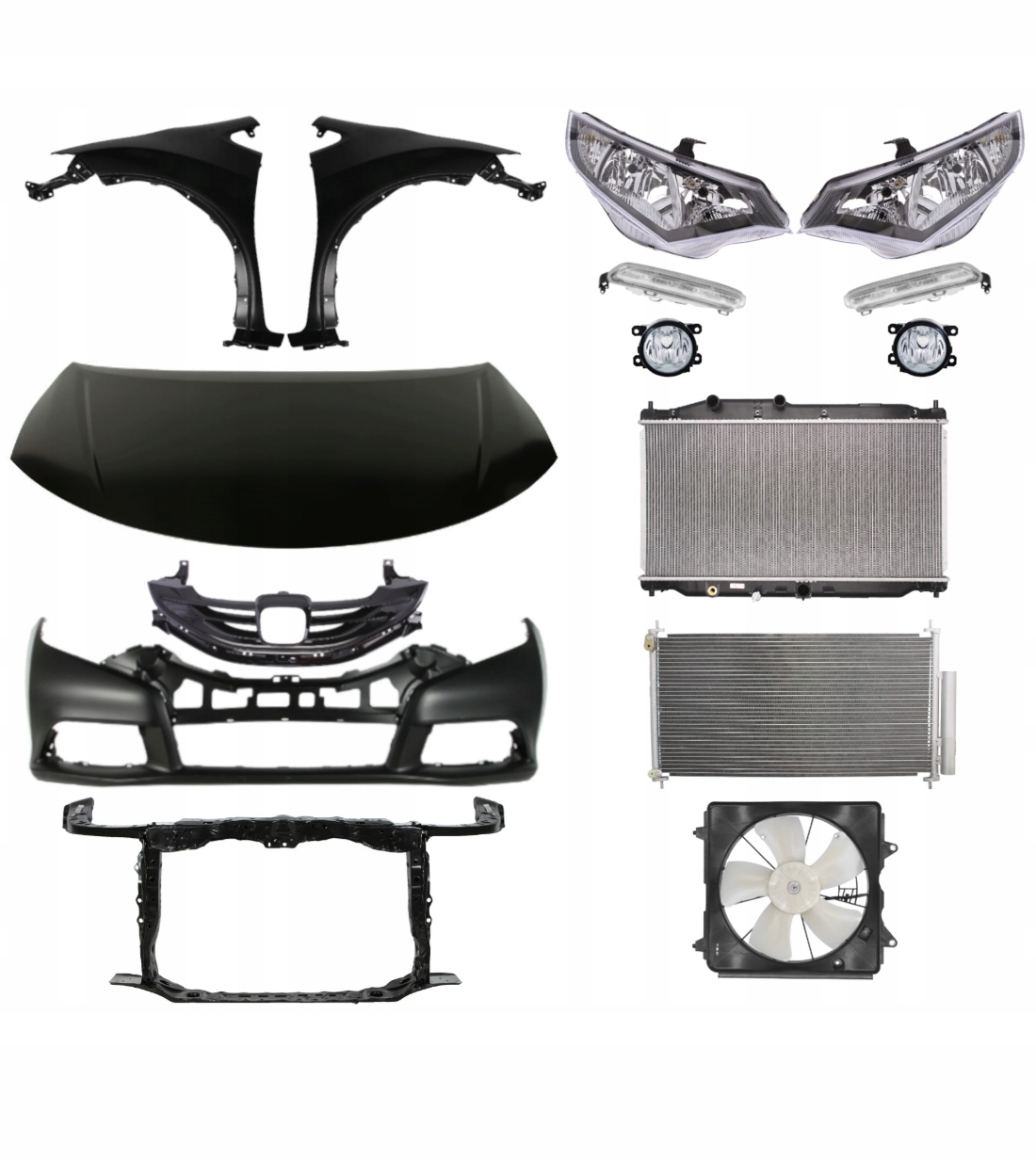 Honda Civic IX 11-15 Maska Zderzak Błotnik Pas ZESTAW CZĘŚCI