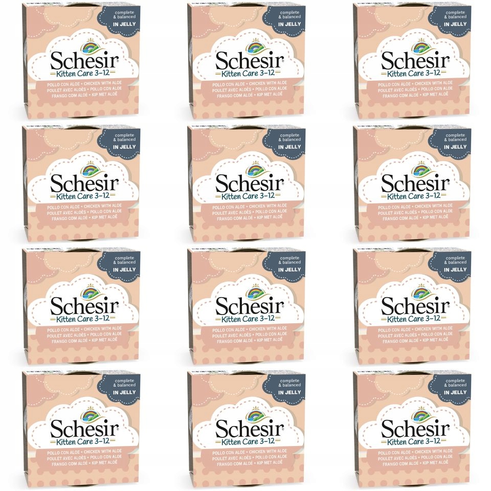 Schesir Kuře s aloe vera krmivo pro koťata, sada 12 x 85 g