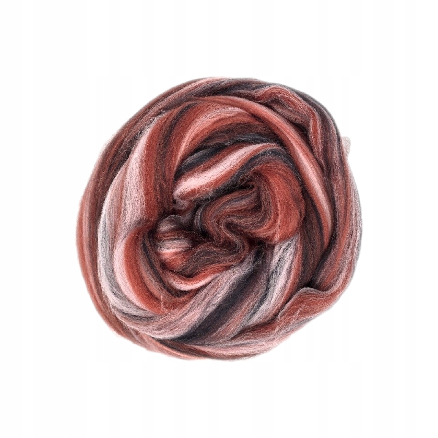 Česací vlna na plstění macramé Merino 22-24mic Cihlový Melír 500g