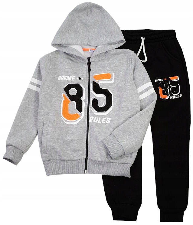 

Dres Ciepły Spodnie Bluza Szara 128 J29D