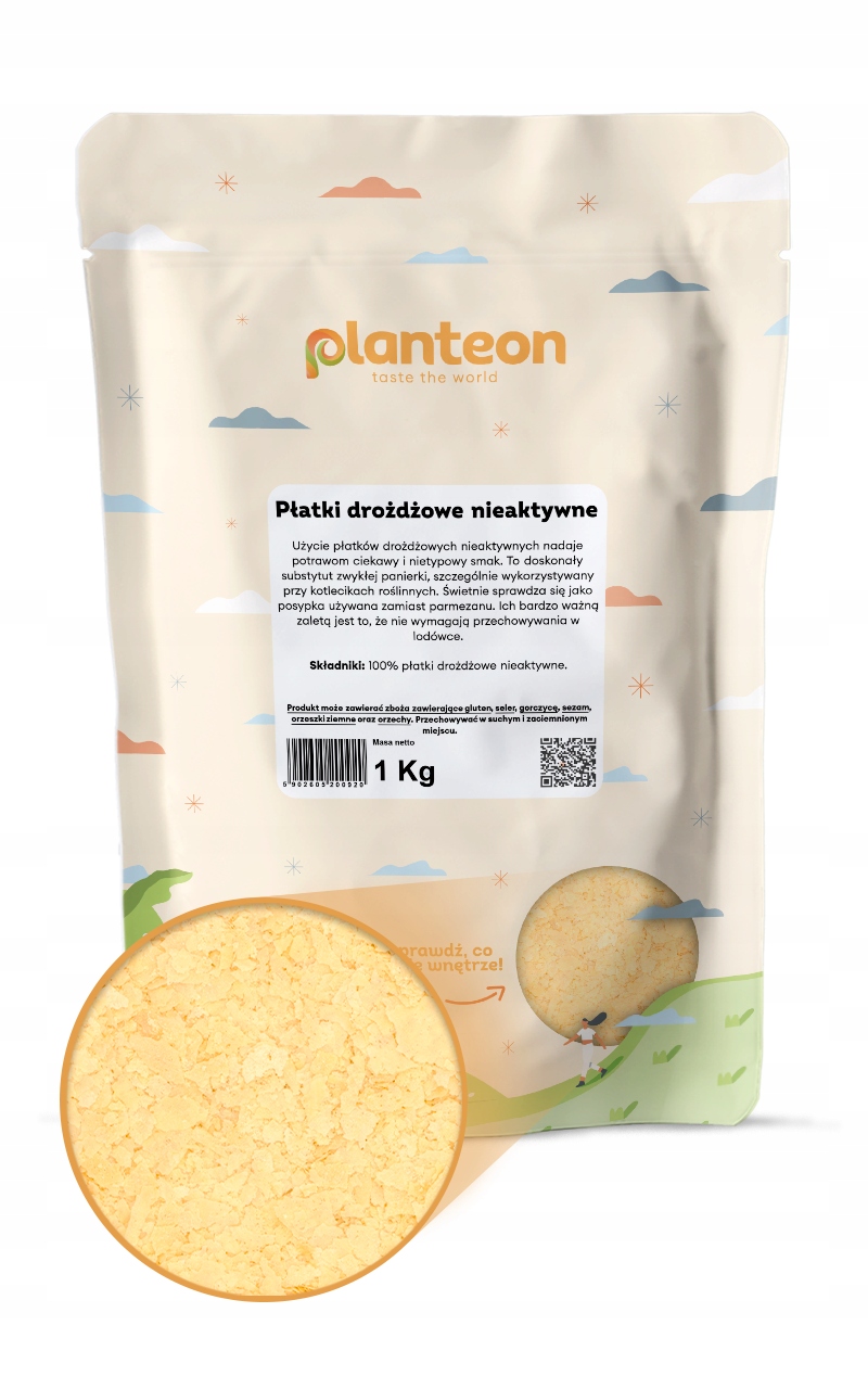 Neaktivní kynuté vločky 1 kg veganský sýr parmazán pro těstovinové pokrmy