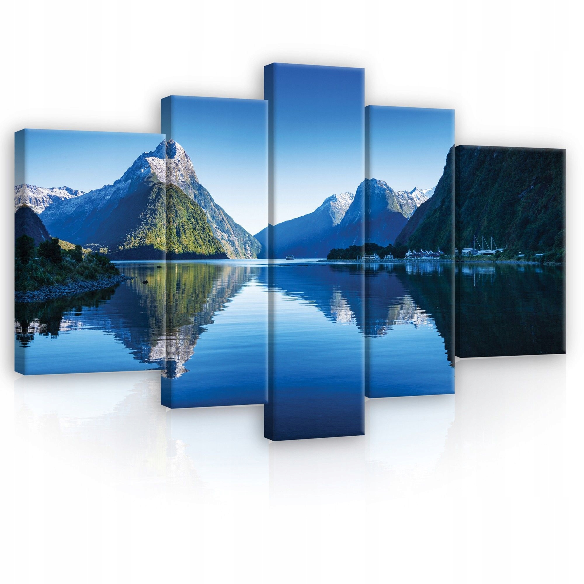 Obraz 170x100 Fjord hory odraz voda príroda pokoj majestát Nový Zéland