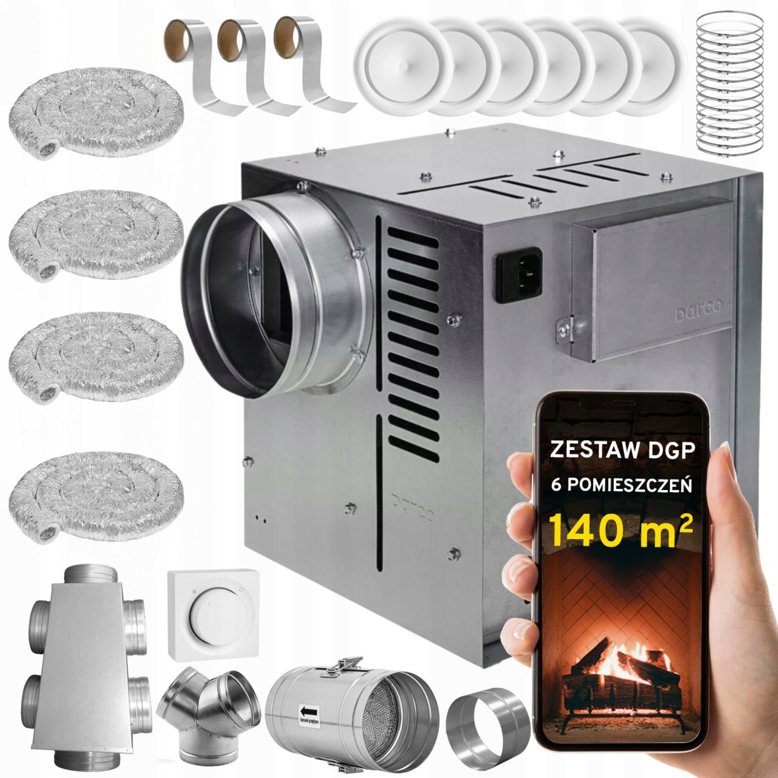 Komínová Turbína Ventilátor Komínový Set Dgp 6 miestností 140 m2