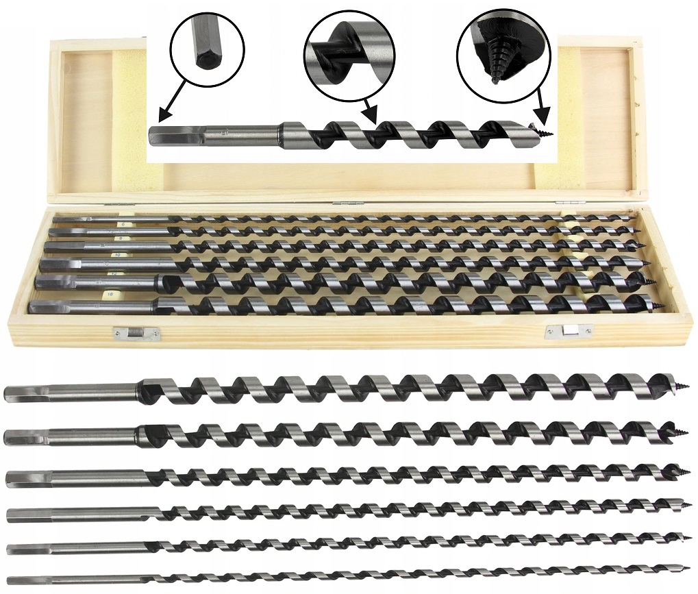 НАБІР СВЕРДЛ СВЕРДЛ ПО ДЕРЕВУ 6шт 460мм