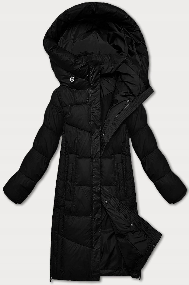 Zimní Bunda Kapuce LU-238152 Černá L (40)