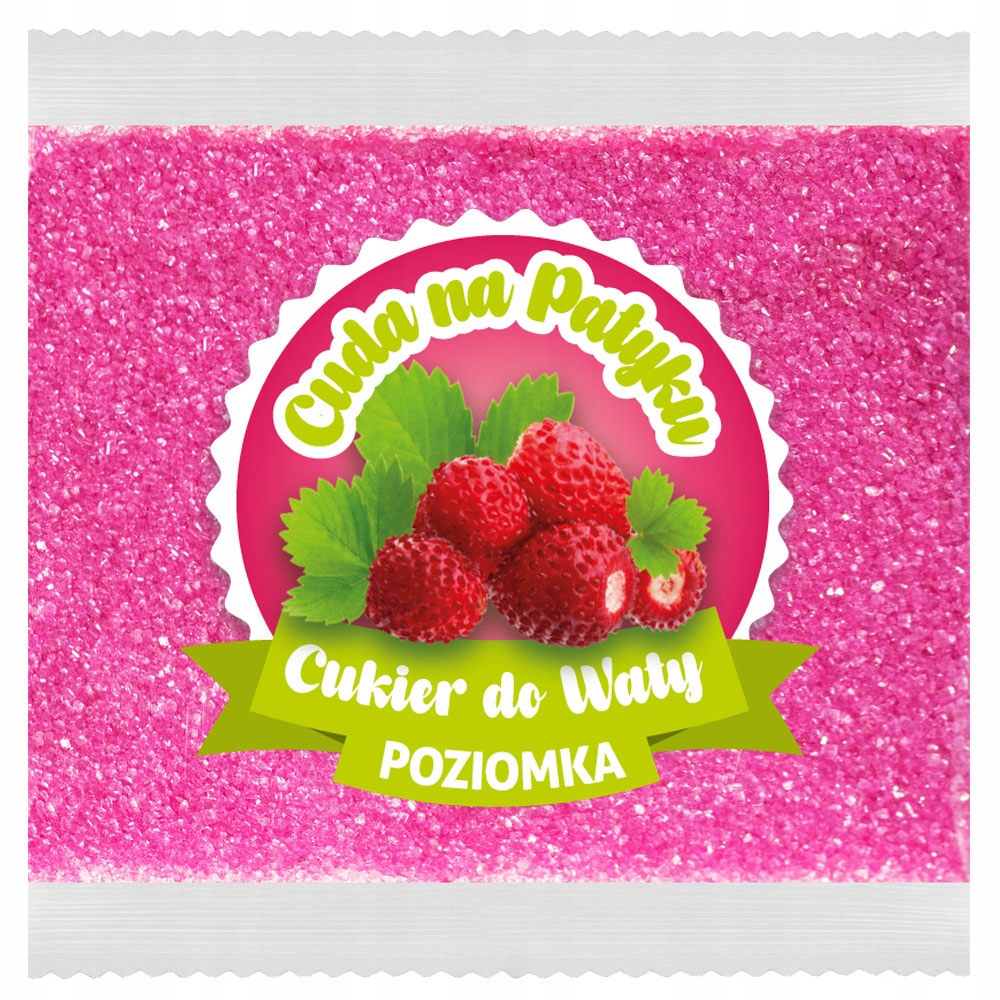 

Cukier do waty cukrowej kolorowy 100 g Poziomkowy