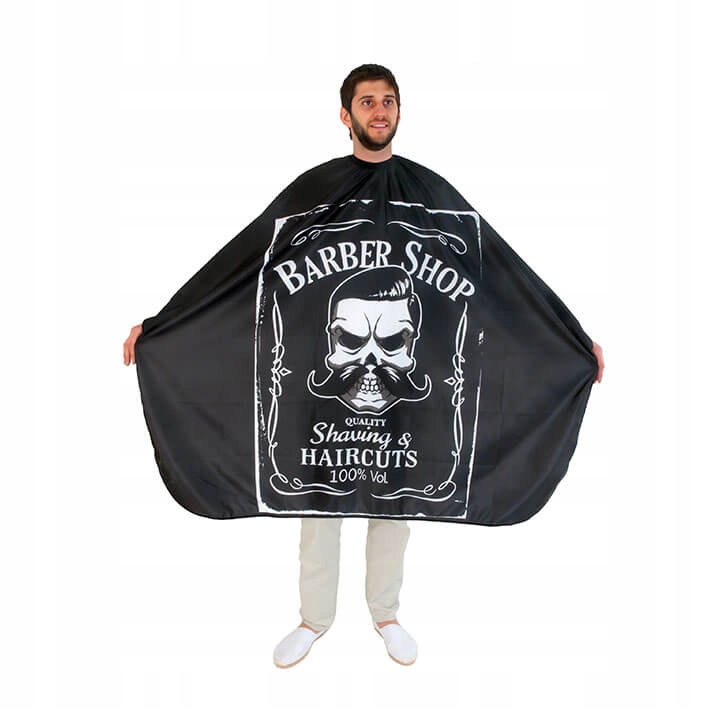 Kadeřnická pelerína Barber černá 140x160 (zapínání na háček)