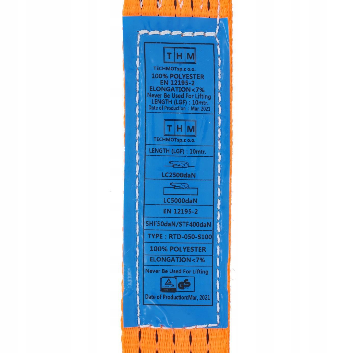 PAS TRANSPORTOWY 10M 50MM 5T BEZ NAPINACZA Producent inny