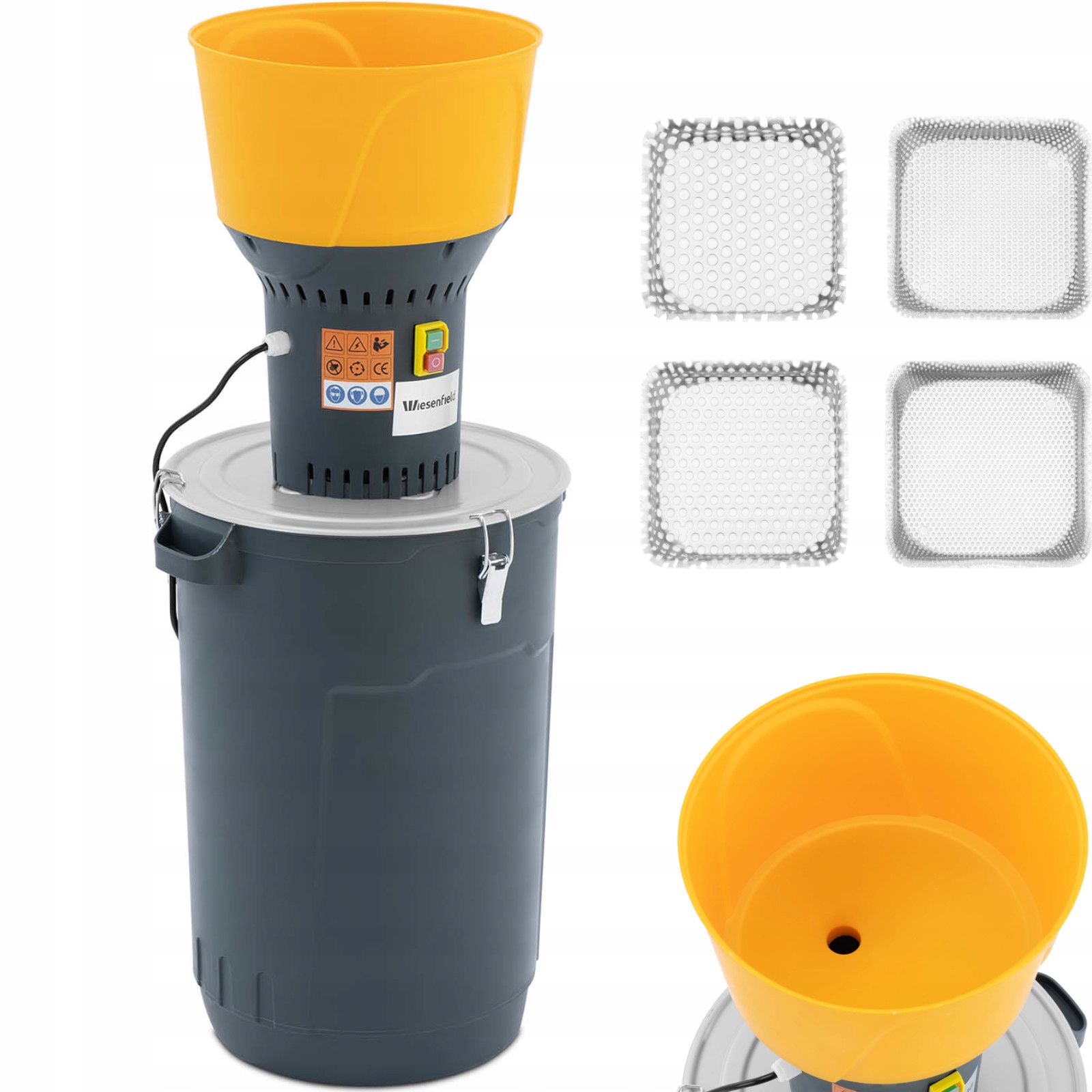 Šrotovník na obilí WIE-FC-60A 60 l 400 kg/h 1300 W nerezová ocel