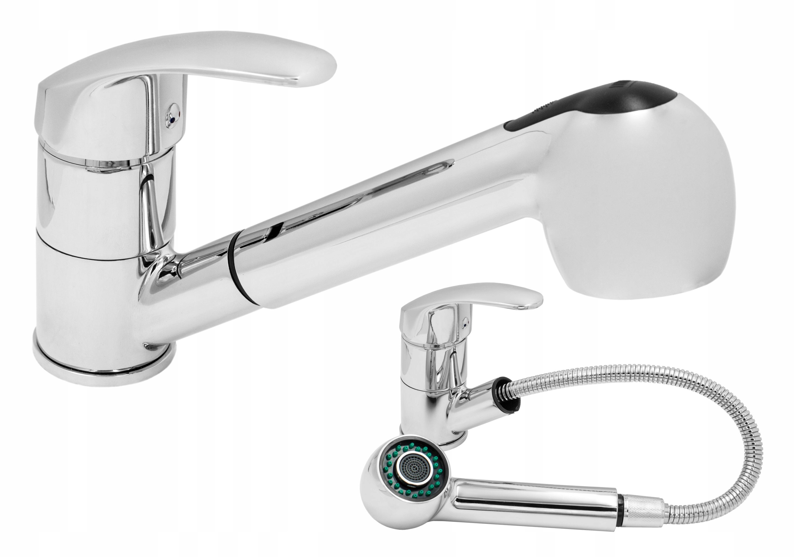 

Bateria Chromowana Kuchenna Z Wyciąganą Wylewką