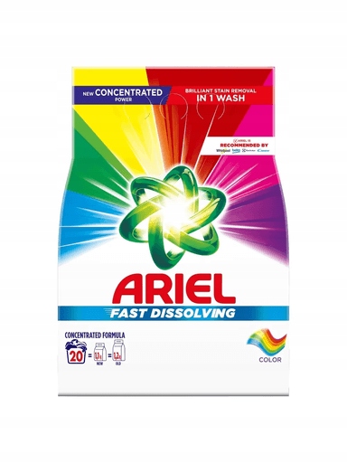 Levně 2x Ariel Fast Dissolving Color prášek na praní barevných tkanin 1,1 kg