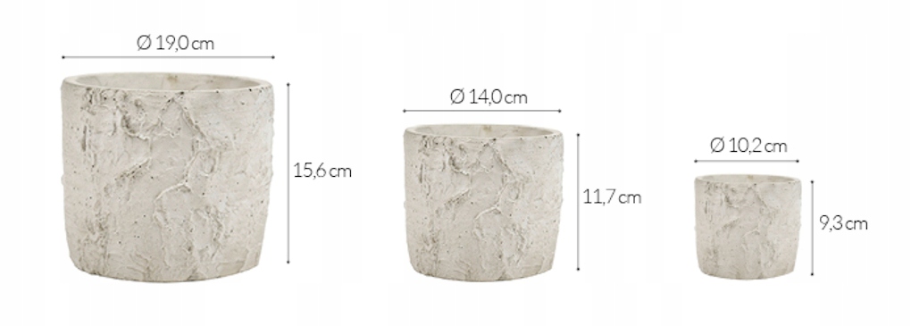 DONICZKA BETONOWA 10x9cm - beton architektoniczny Waga produktu z opakowaniem jednostkowym 0.76 kg