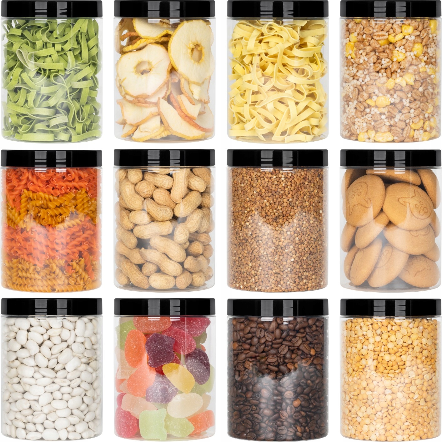 

12x Słoik Pojemnik Na Żywność Produkty Sypkie 1L