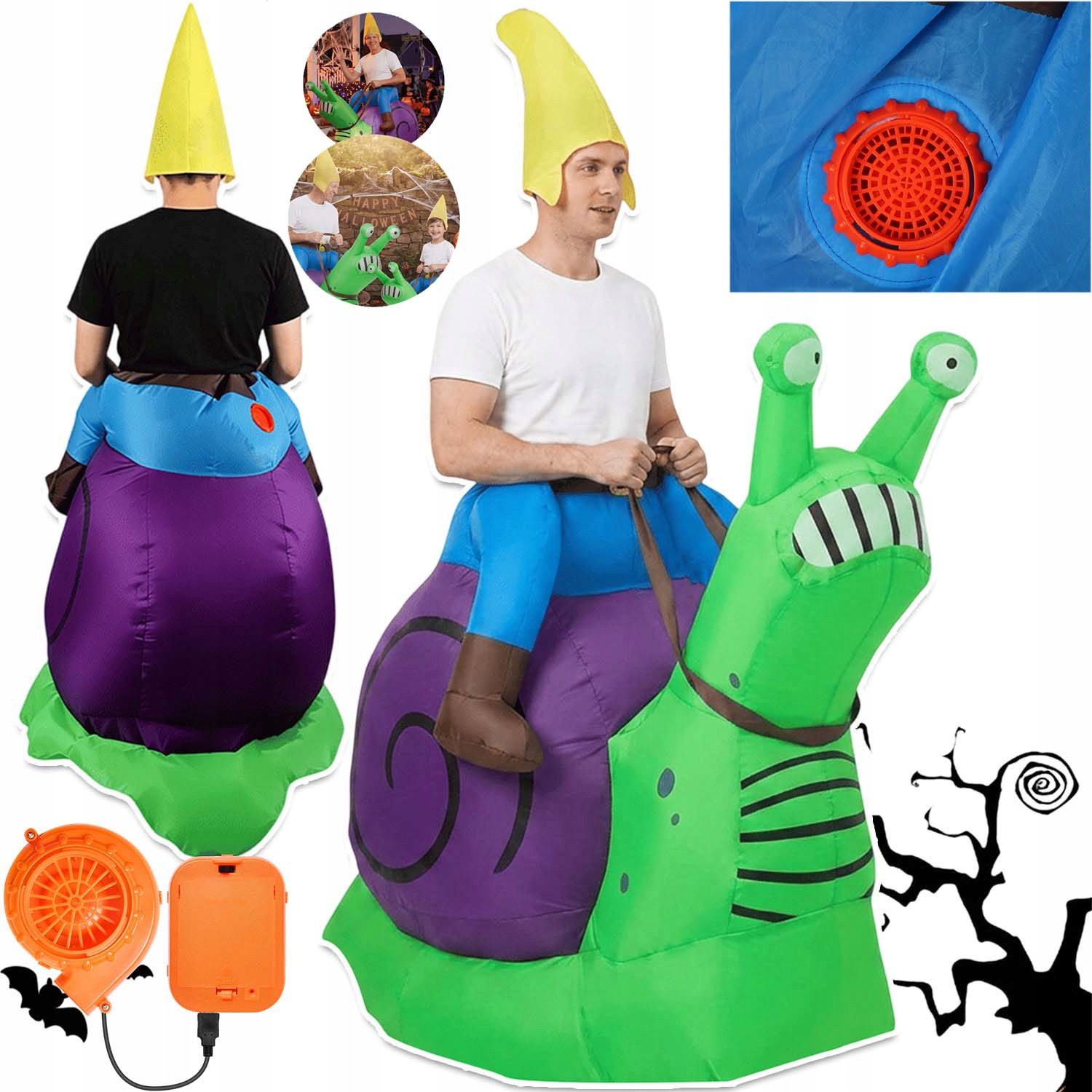 Nafukovací Kostým Šneka Kostým Pro Dospělé Převlek Na Halloween 190 CM