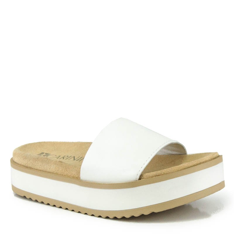 CARINII B3958 KLAPKI SANDAŁY SKÓRA BIAŁE 39