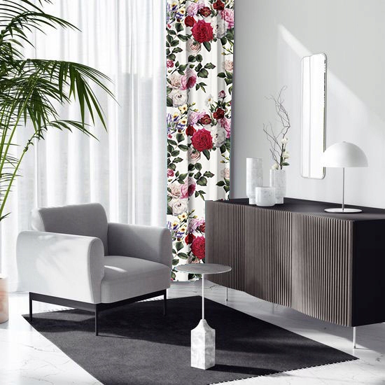 TKANINA STORY MATERIAŁ ZASŁONA NA METRY KWIATY Marka Panczo