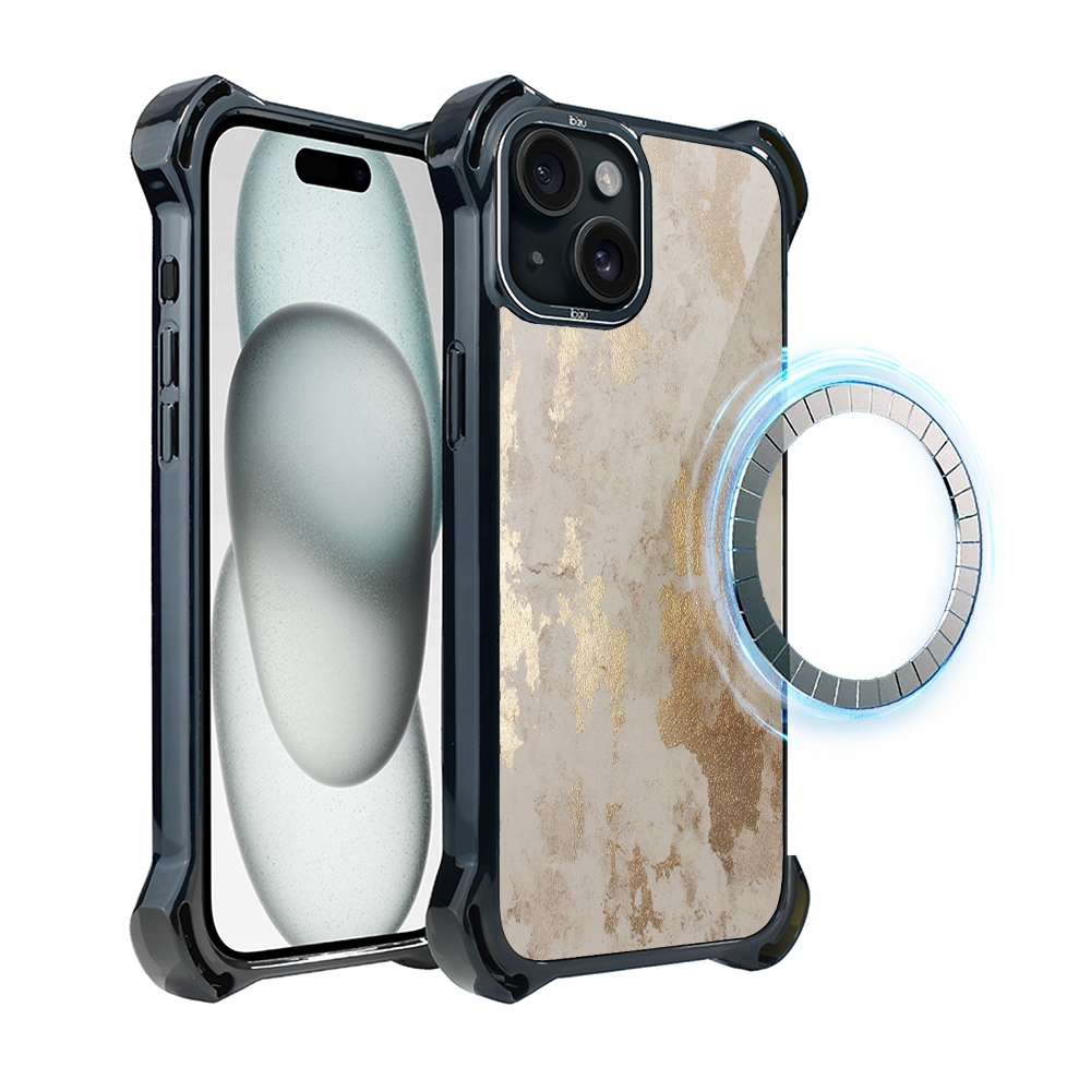 Pouzdro pro iPhone 15 Plus Ibizu DropGuard Ultra s MagSafe, šampaňské zlato