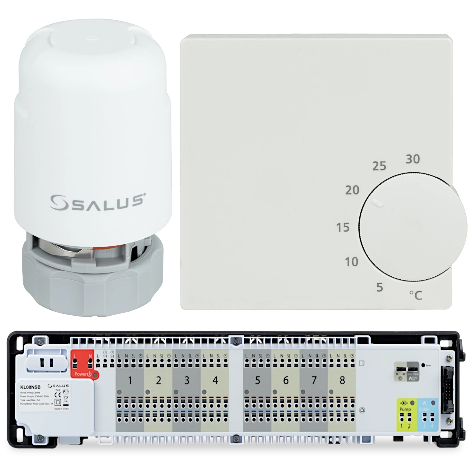 Zestaw Ogrzewania Podłogowego Salus Listwa Regulator RT10 Siłownik T30NC