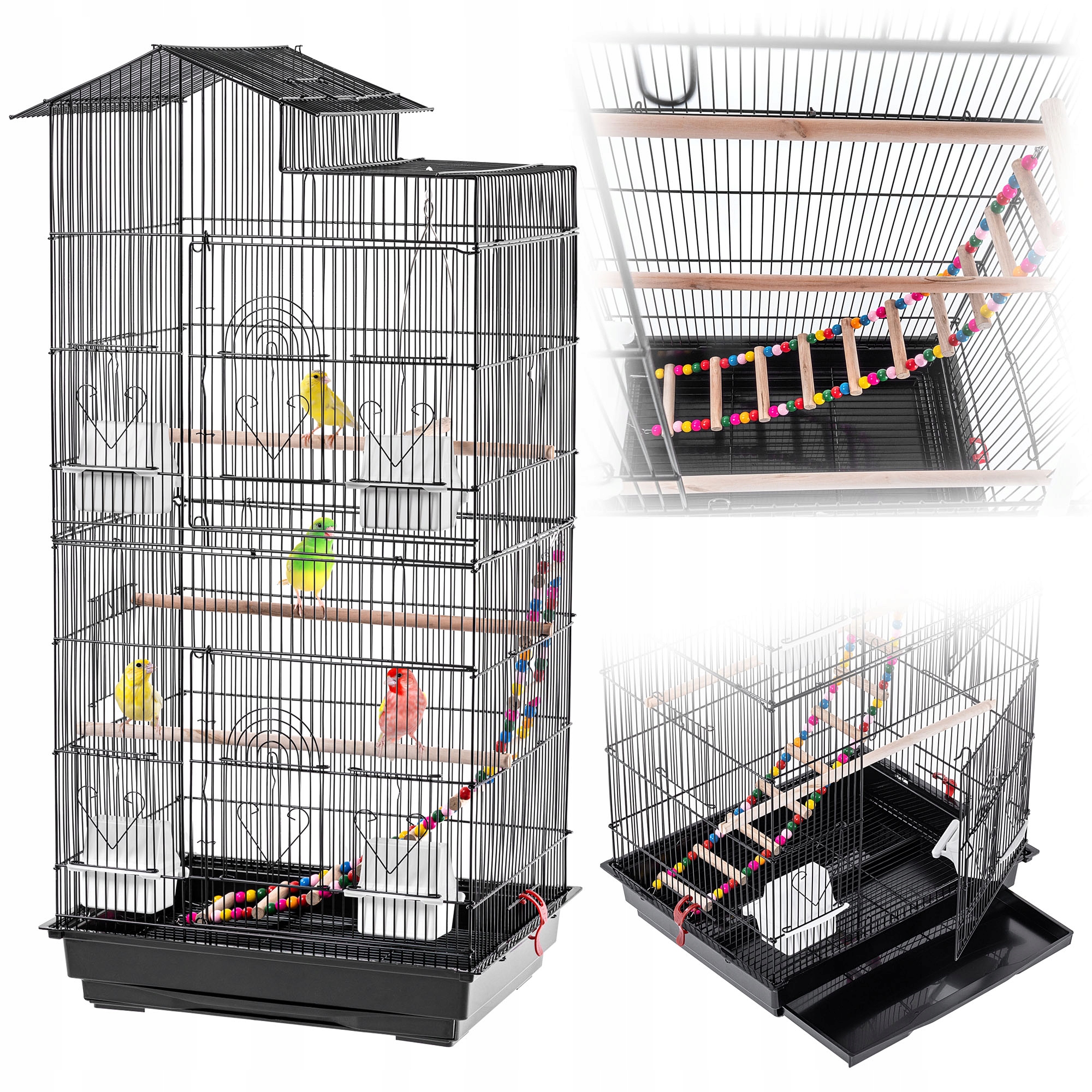 Klec Pro Papoušky Exotického Ptactva Voliéra Velká Kovová Kanárky Papoušků