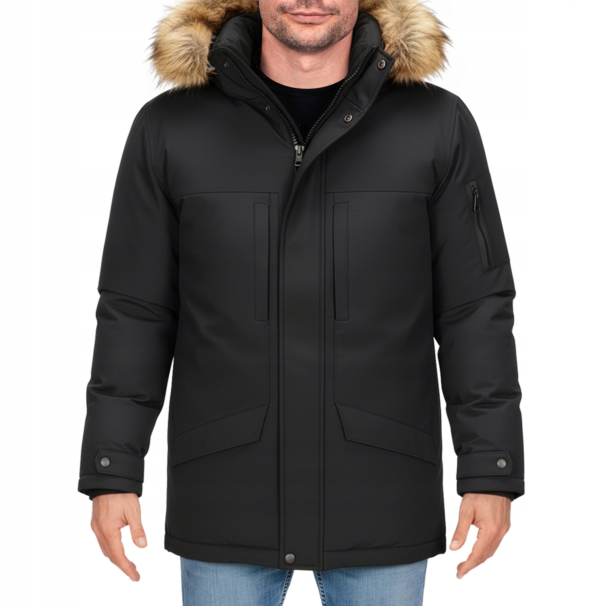 TM2329 vel. M Pánská Teplá Zimní Bunda Bunda Dlouhá Parka