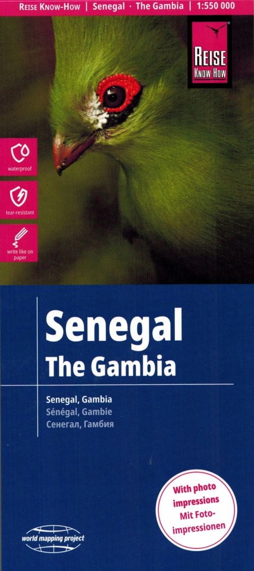 Senegal Gambia Mapa Samochodowa Wodoodporna Rkh