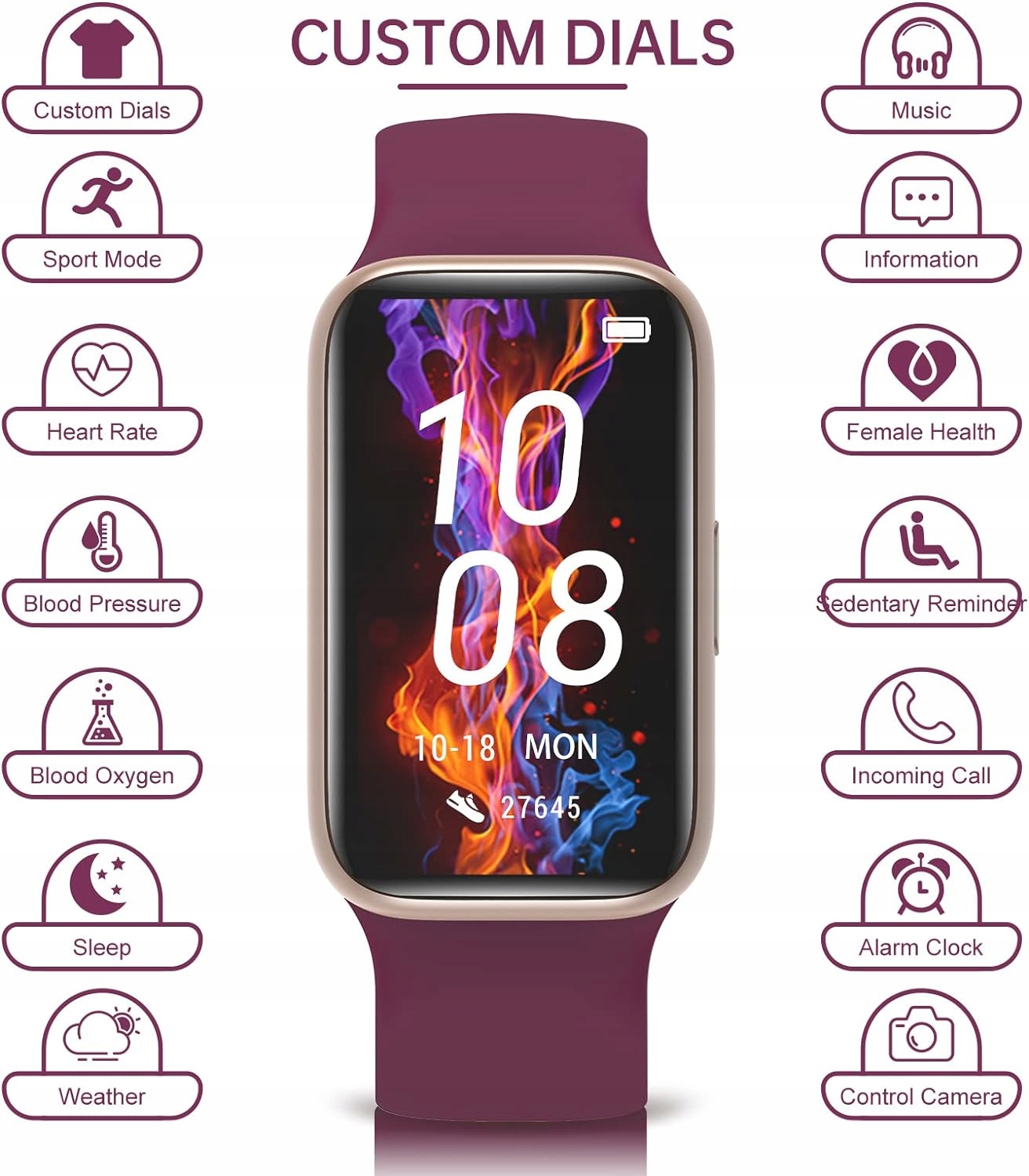 SMART WATCH WODOODPORNY ZEGAREK DAMSKI SMARTWATCH SpO2, KROKI TRENING! Marka Inna