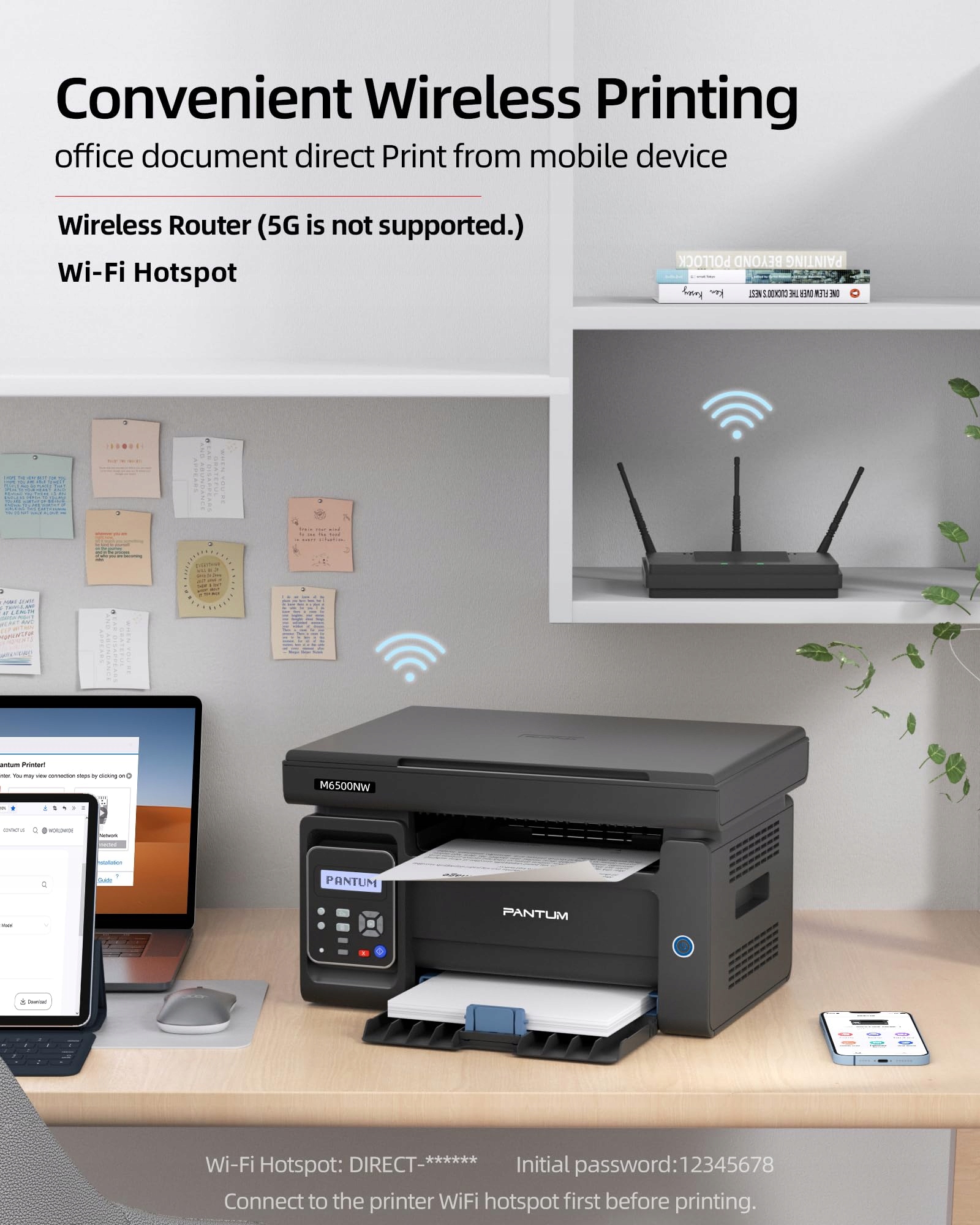 PANTUM M6500NW Laserowa Drukarka Skaner Kopiarka WiFi A4 Mono — miniatura 3