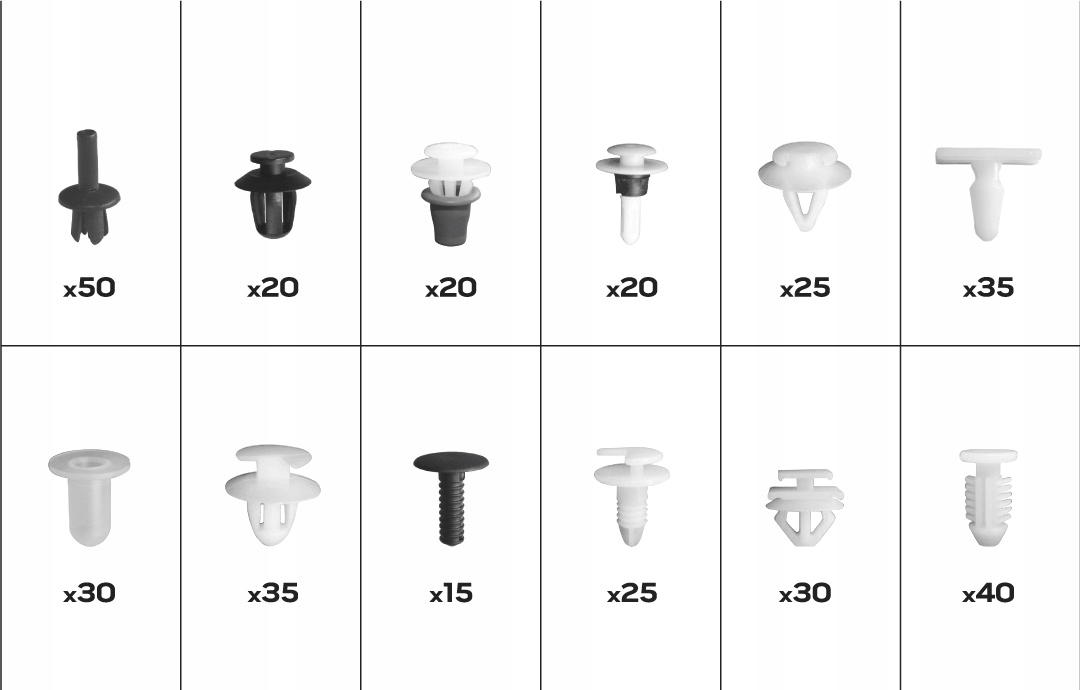 Zestaw spinek samochodowych Peugeot, 345 sztuk Marka Neo Tools