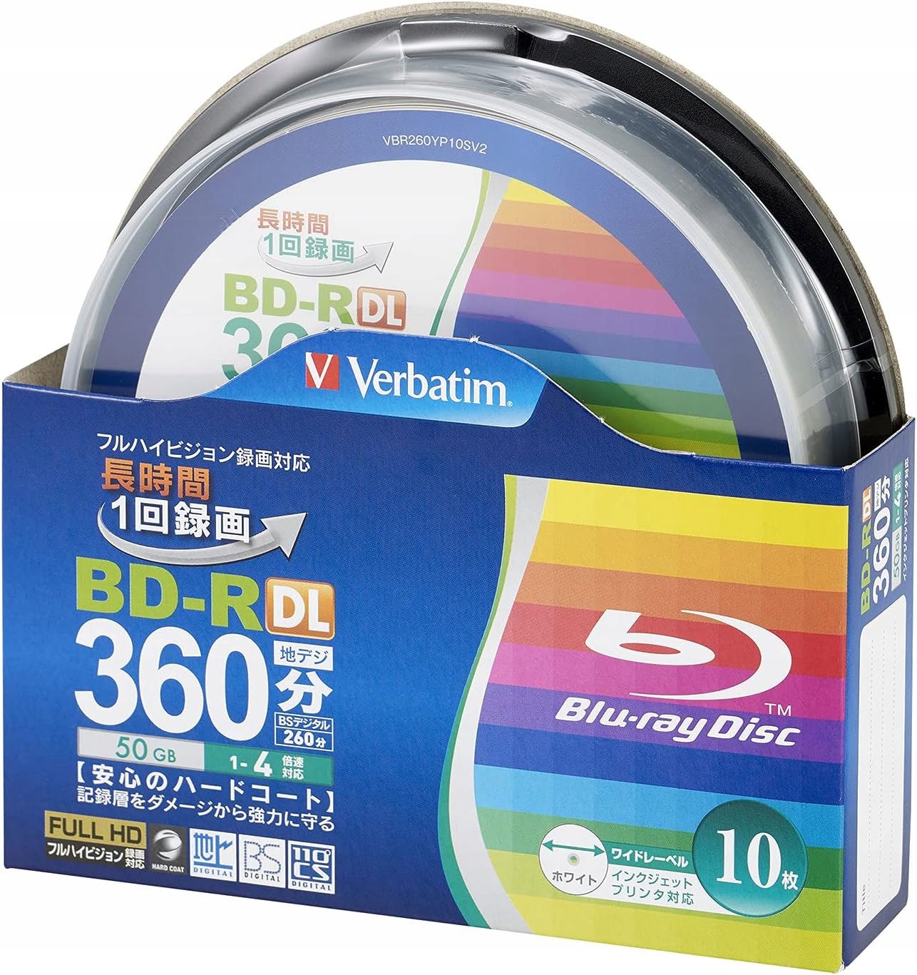 Płyty Blu-ray Verbatim Bd-r DL 50GB x4 cake 10szt