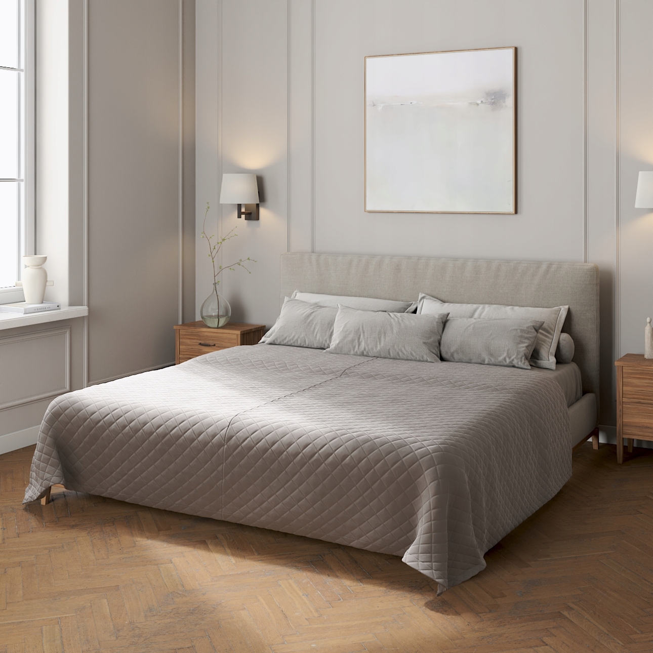 Dekoria Prošívaný přehoz v odstínech šedé barvy