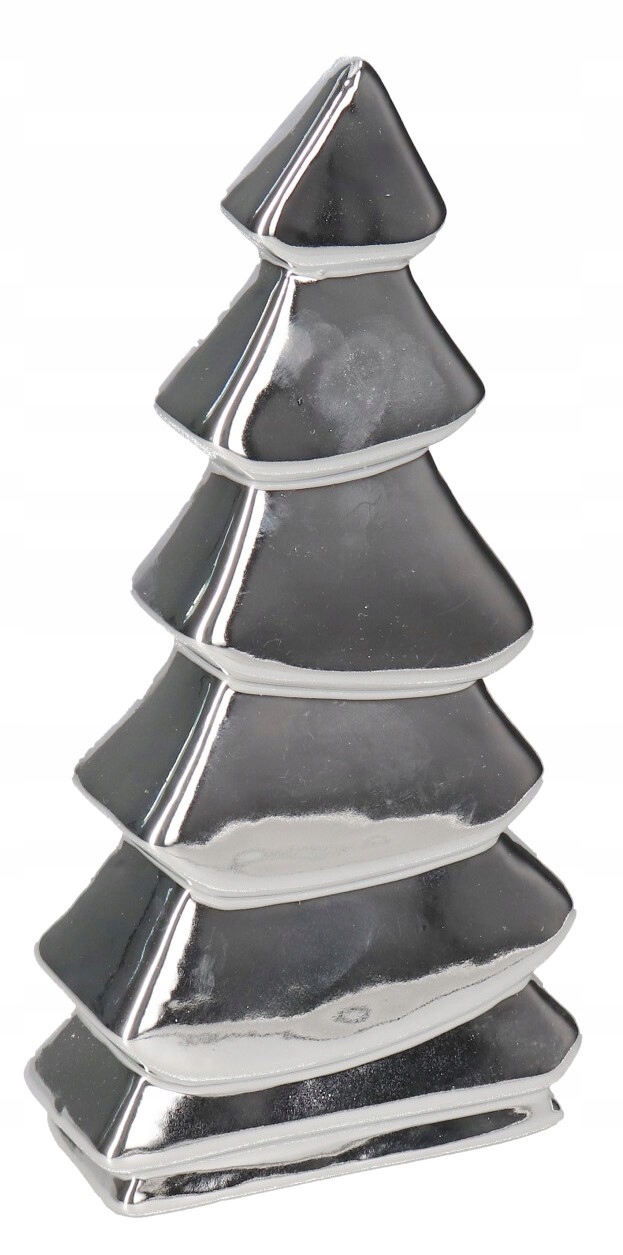 

Choinka Ceramiczna Srebrna Drzewko Ozdoba Figurka