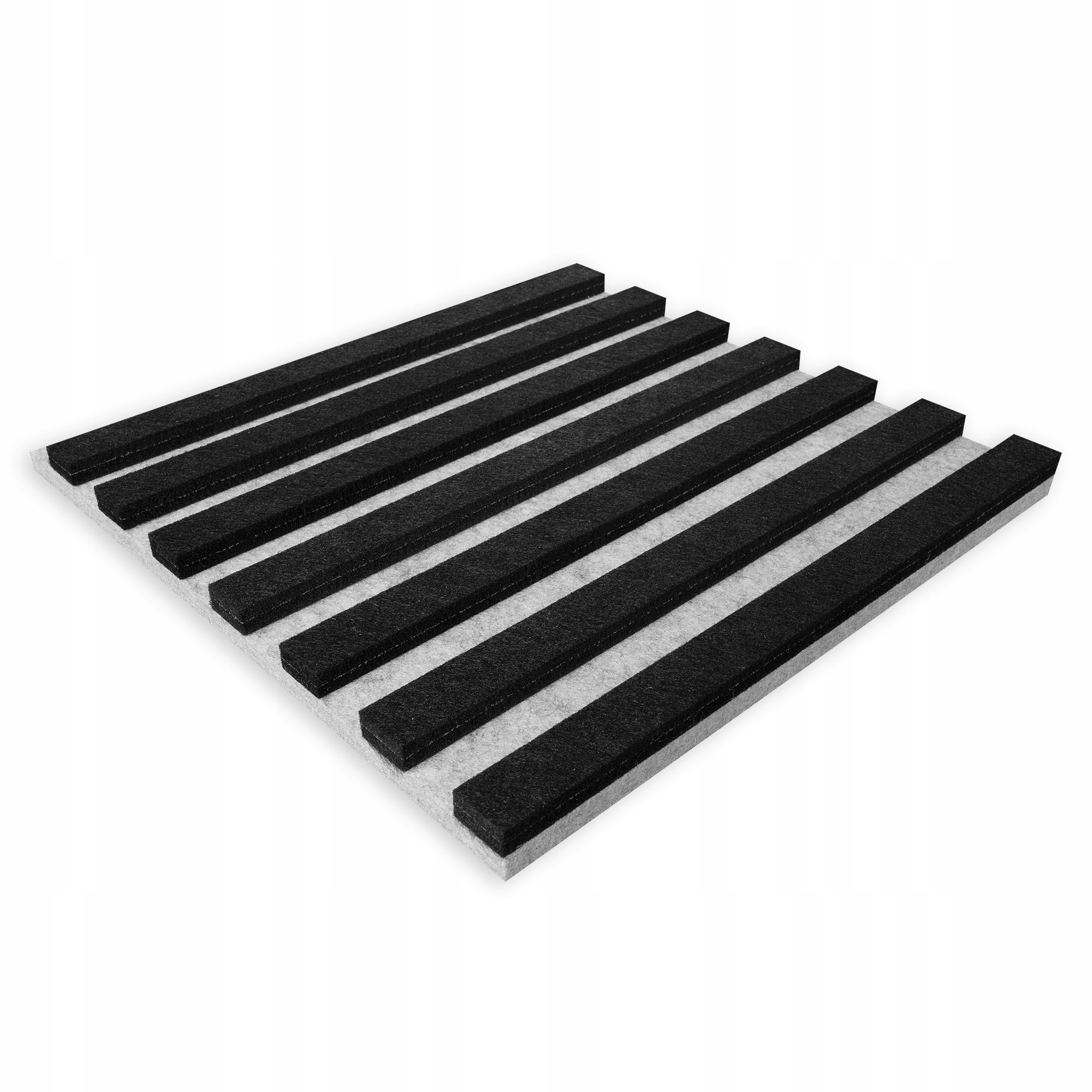 Akustický dekorativní panel Acusticus, 100% plst lamely šedočerné 4 ks