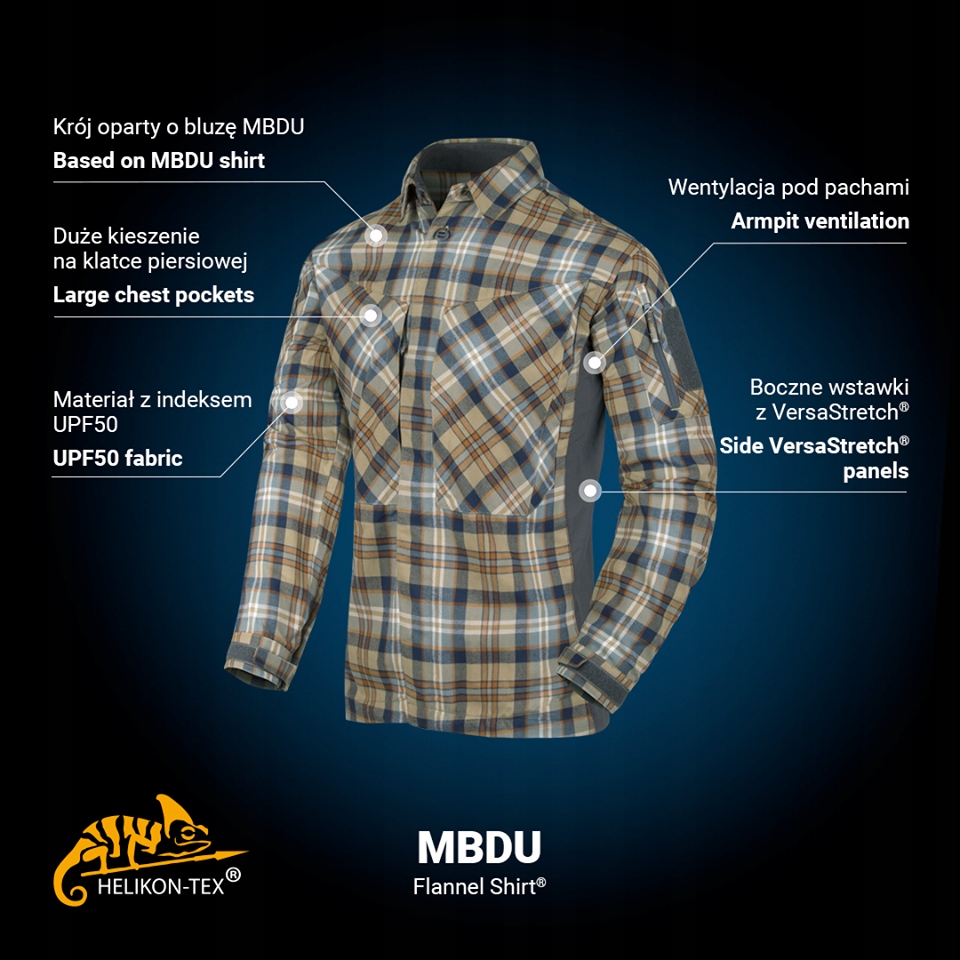 Koszula Helikon MBDU Flannel Shirt Ruby XL Waga produktu z opakowaniem jednostkowym 0.5 kg
