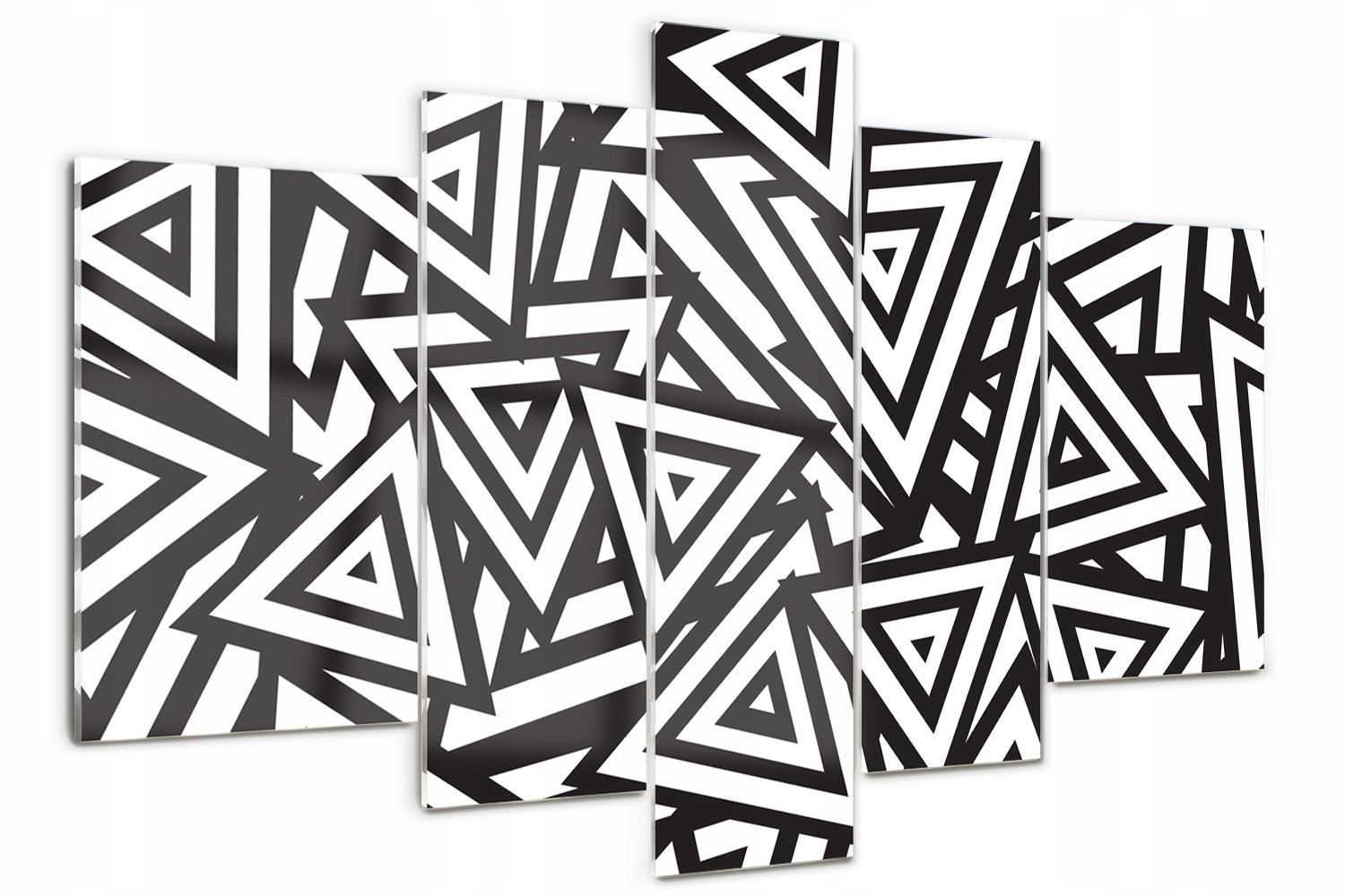 

Obrazek szklany tryptyk do sypialni Trójkąty tło