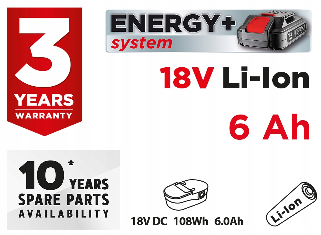 GRAPHITE Akumulator Energy+ 18V, Li-Ion 6.0Ah Marka Graphite