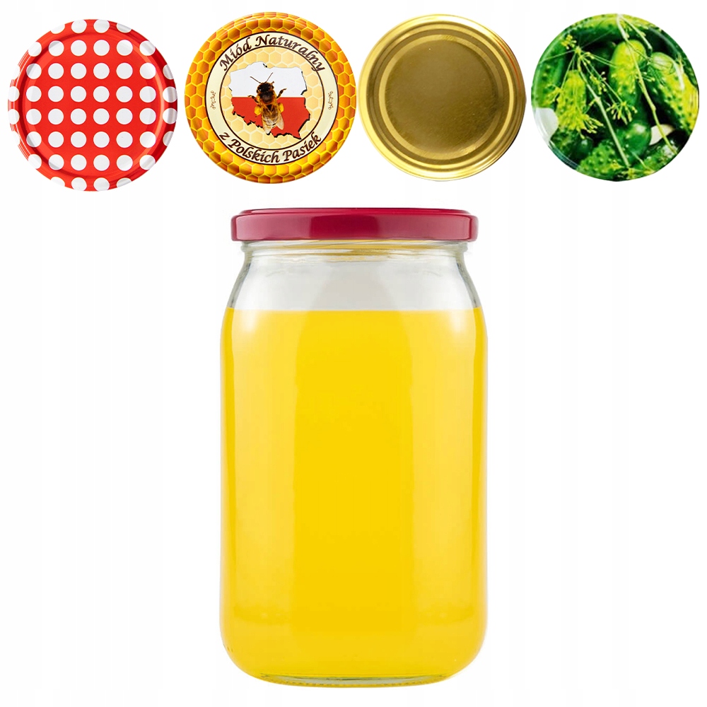 

48x Słoiki 900ml na Miód Przetwory Wieczko FI82