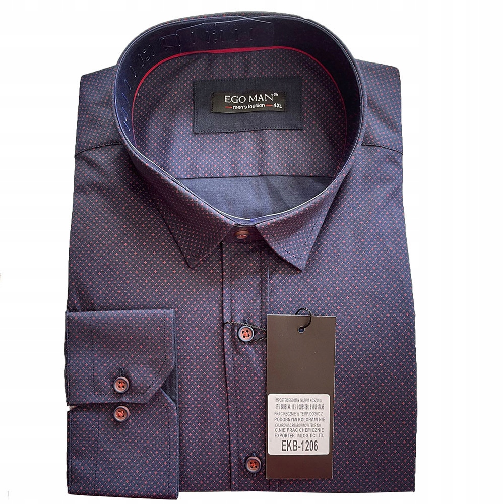 Ego Man košile pánská EKB-1206 regular fit nadměrná velikost 3XL tmavě modr