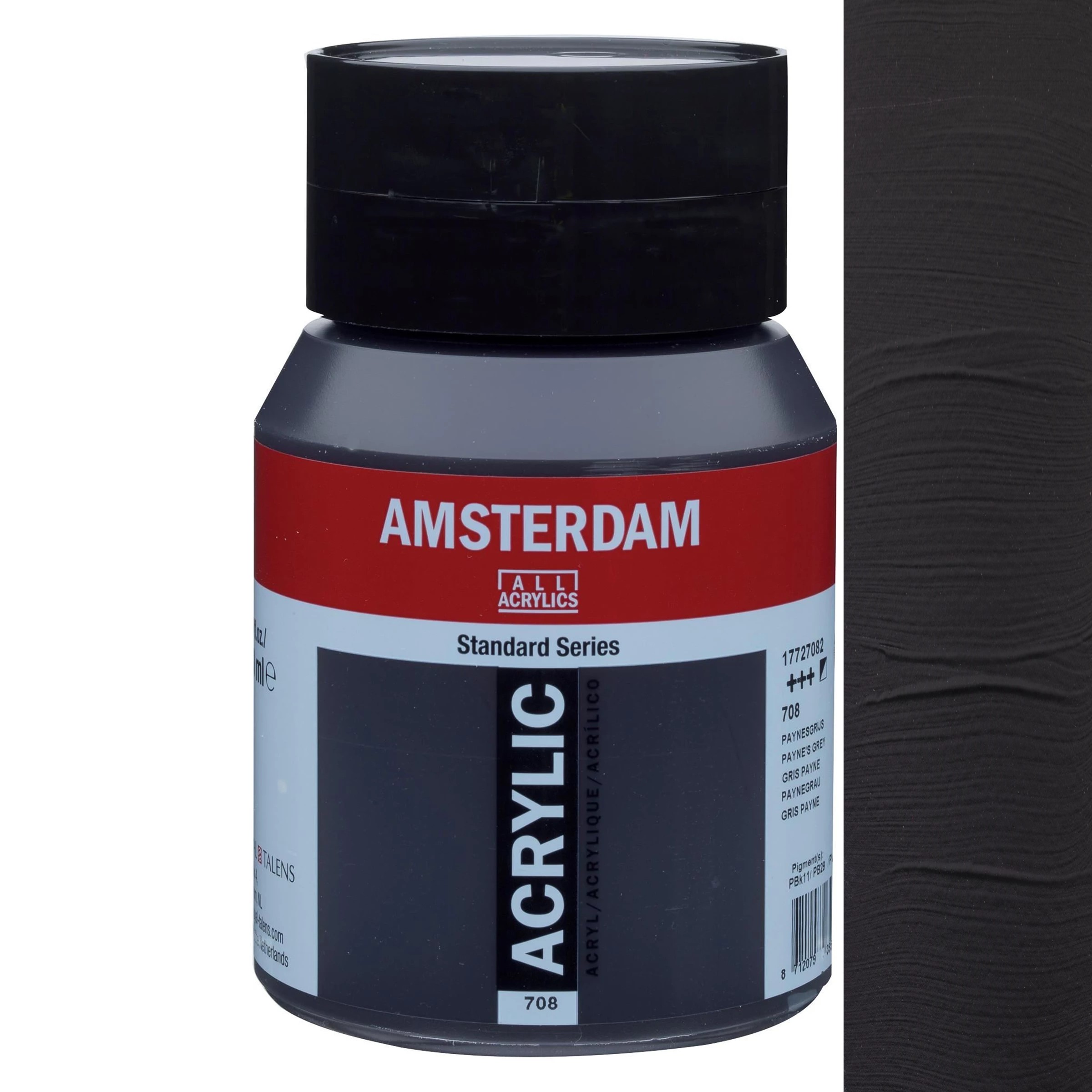 Barva akrylová Talens Amsterdam Šedá Payna 500 ml. č. 708