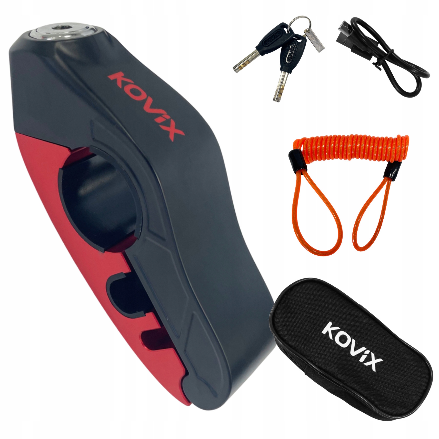 Blokada manetki Grip lock z alarmem ładowana Usb-c Kds C-009 Kovix Bthk
