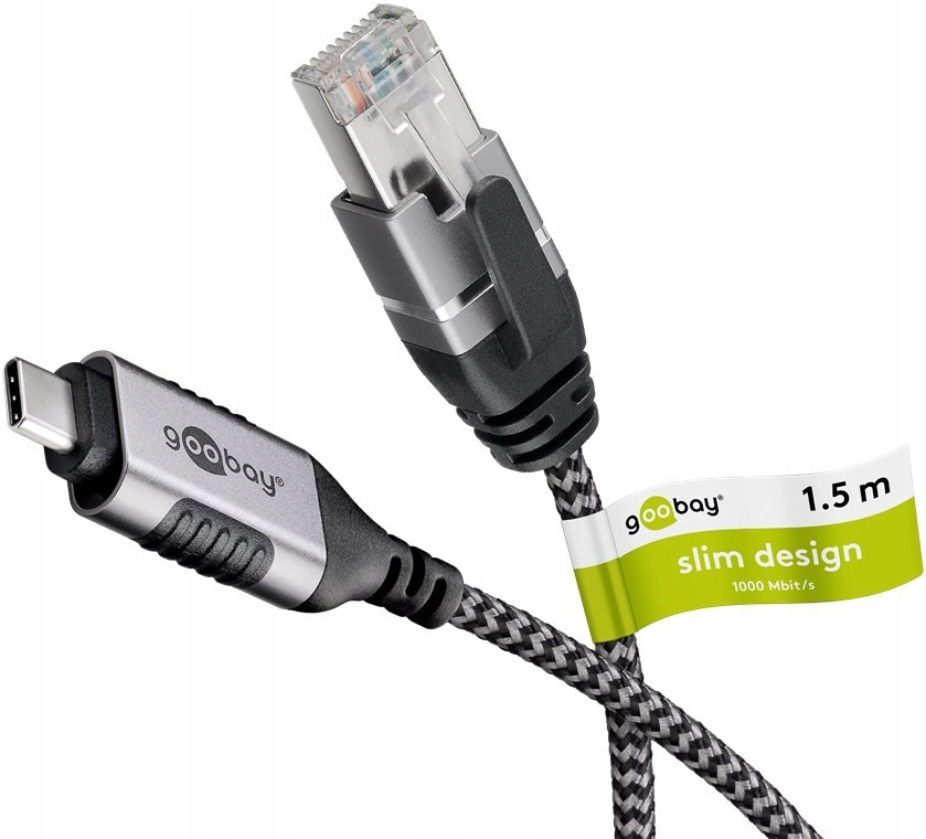 Kabel adapter Ethernet USB-C 3.1 do RJ45 (8P8C) kat.6 Slim 1.5 m
