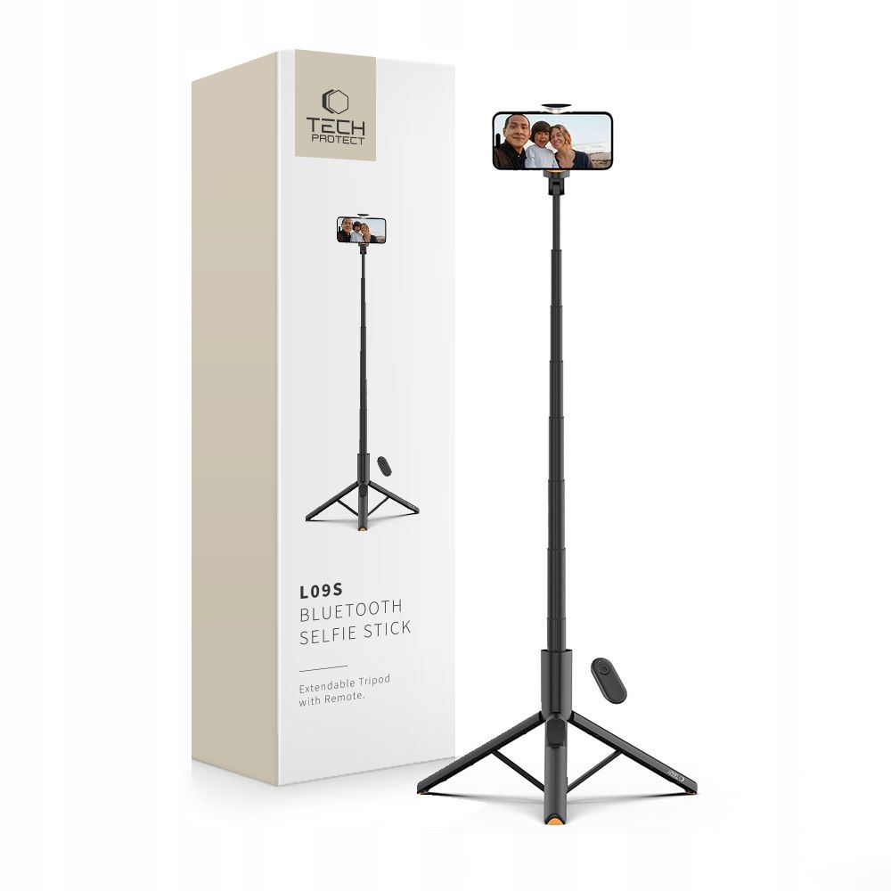 Selfie tyč Tech-Protect L09S s dálkovým ovládáním Bluetooth 146 cm teleskopická