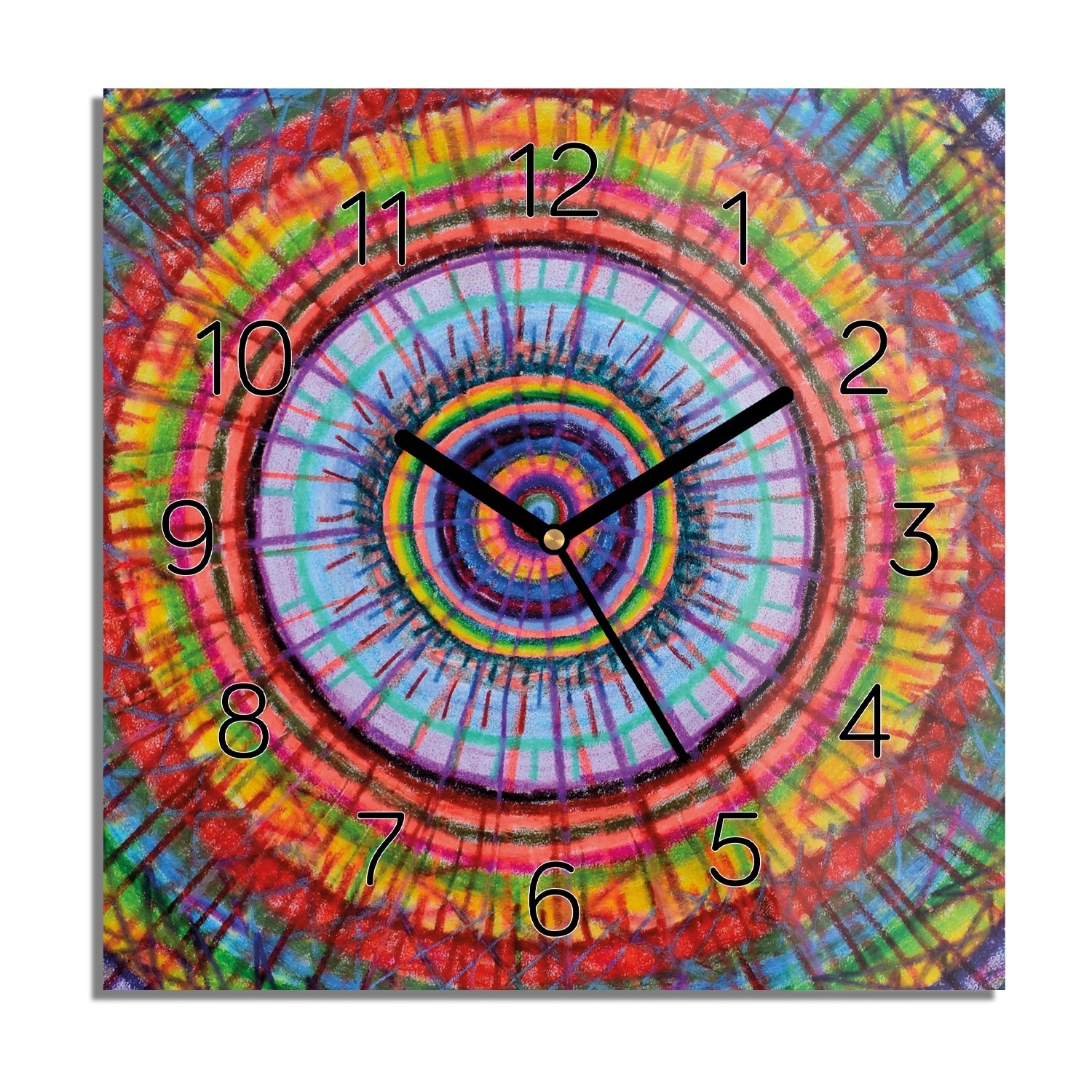 Kola mandala barvy foto-hodiny do kuchyně 30x30