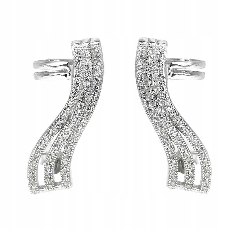 Stříbrné rhodiované náušnice do uší KOL041121/2