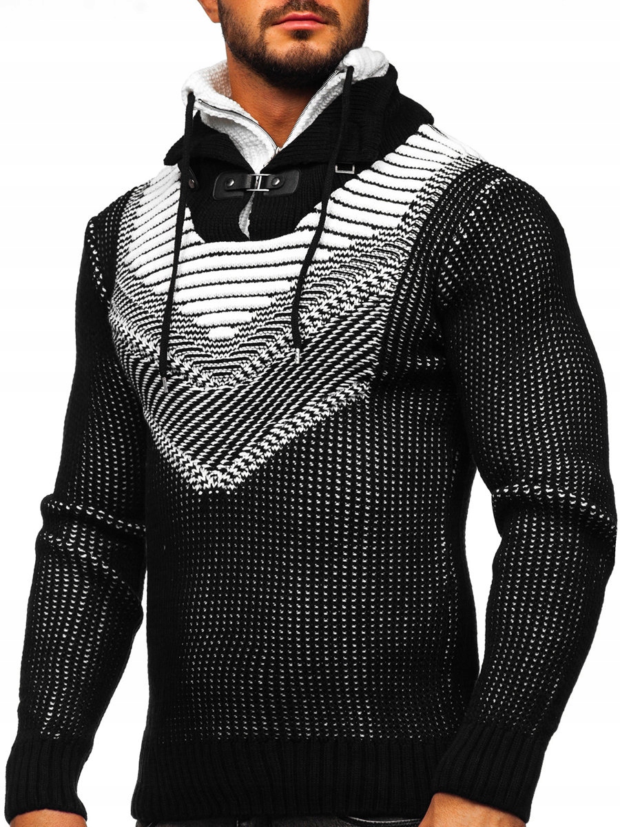 

Sweter Męski Ze Stójką Czarny 2027 Denley_xl
