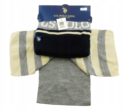 Pánský zimní set Čepice Zimní šála Šála U.s. Polo Assn. 54-60 cm Logo