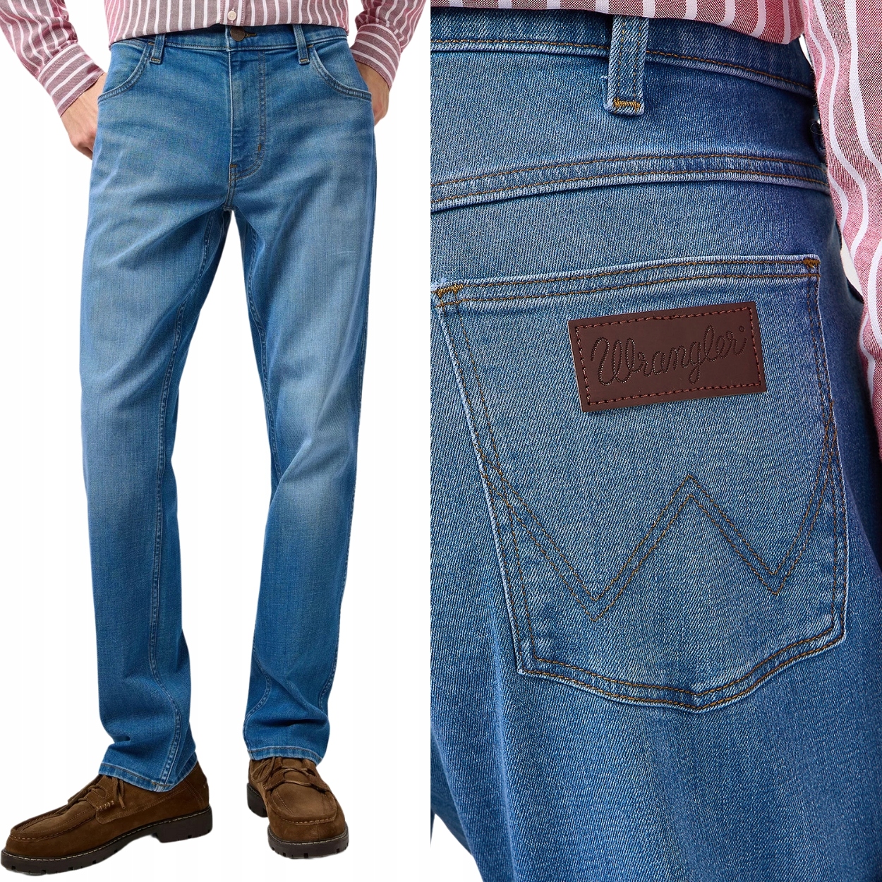 Wrangler Greensboro Mosaic jednoduché elastické džínové kalhoty W38 L32