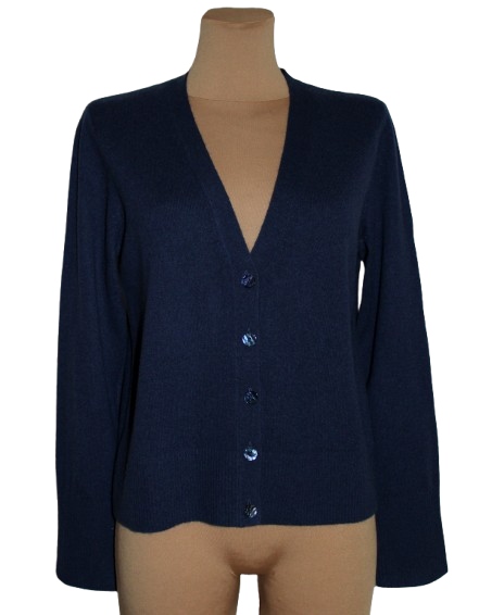 C&a Pure Cashmere 100% kašmírový nadýchaný modrý kardigan Nový 38 40