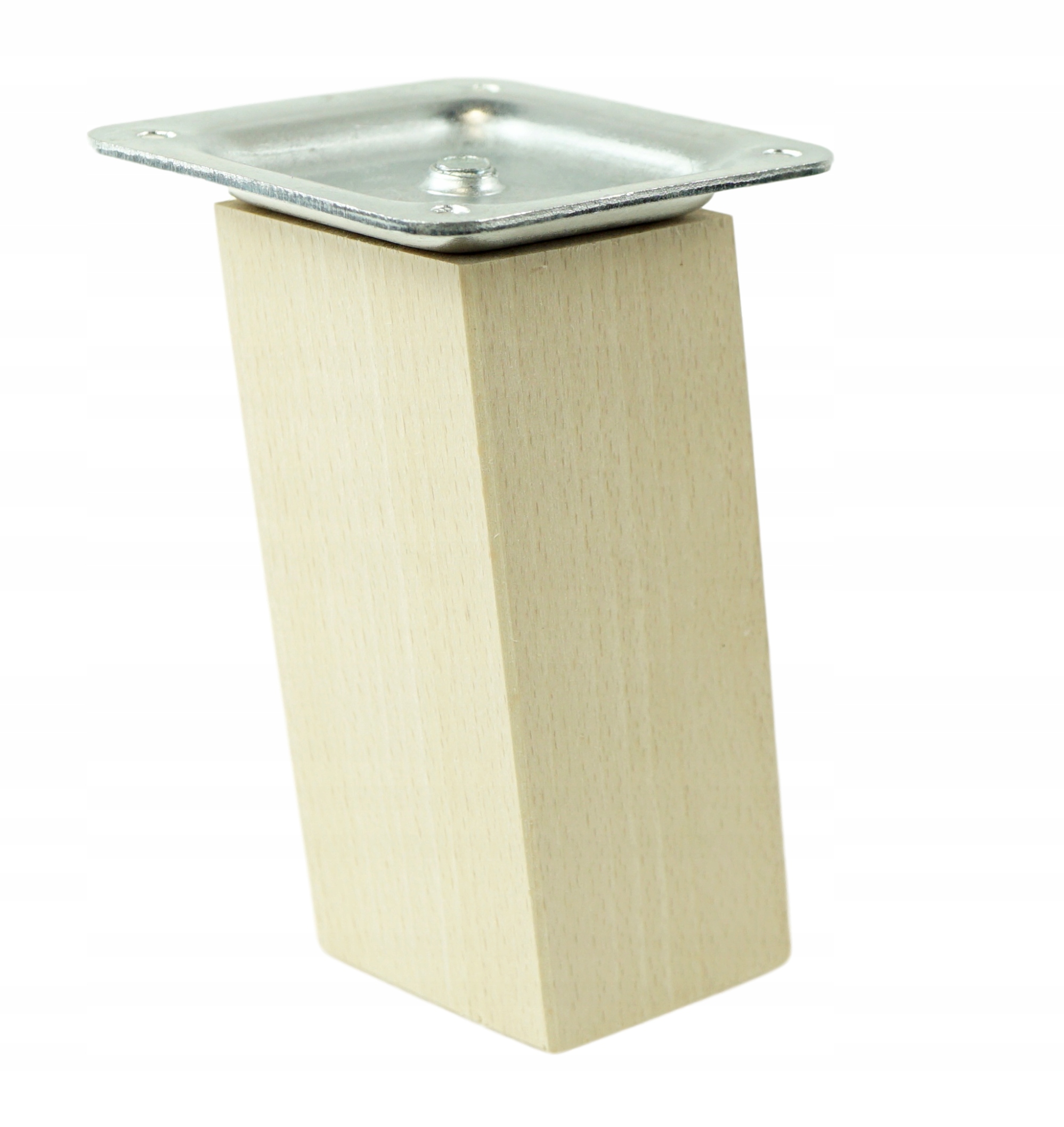 

Nóżka skośna buk 15 cm kwadrat 45 x 45 mm z blachą